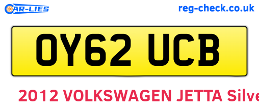 OY62UCB are the vehicle registration plates.