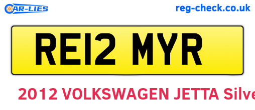 RE12MYR are the vehicle registration plates.