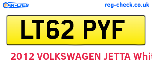 LT62PYF are the vehicle registration plates.