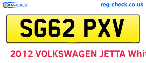 SG62PXV are the vehicle registration plates.