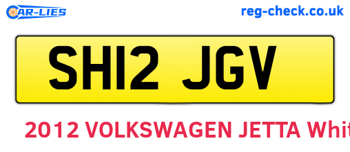 SH12JGV are the vehicle registration plates.