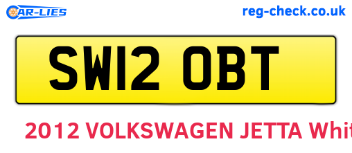 SW12OBT are the vehicle registration plates.
