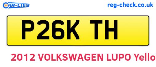 P26KTH are the vehicle registration plates.