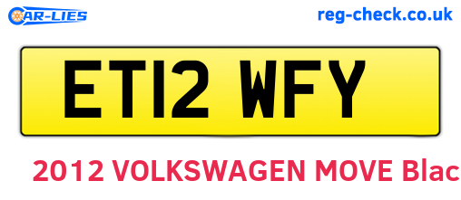 ET12WFY are the vehicle registration plates.