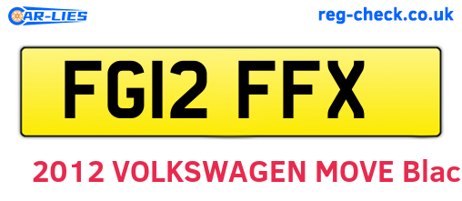 FG12FFX are the vehicle registration plates.