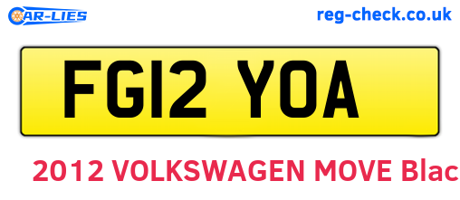 FG12YOA are the vehicle registration plates.