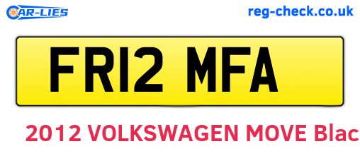 FR12MFA are the vehicle registration plates.
