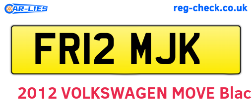 FR12MJK are the vehicle registration plates.