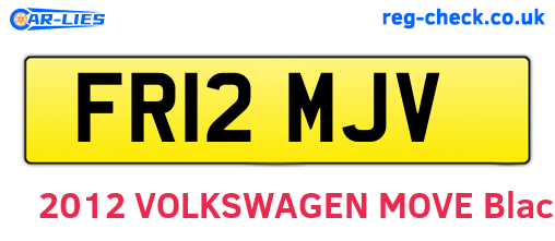 FR12MJV are the vehicle registration plates.