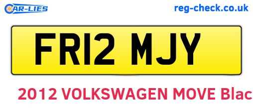 FR12MJY are the vehicle registration plates.