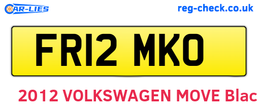 FR12MKO are the vehicle registration plates.