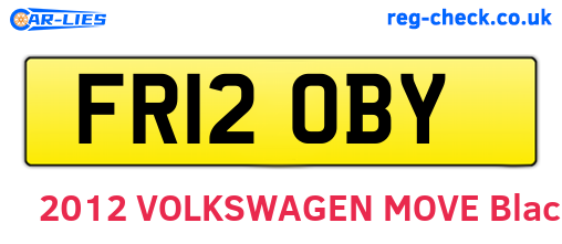 FR12OBY are the vehicle registration plates.