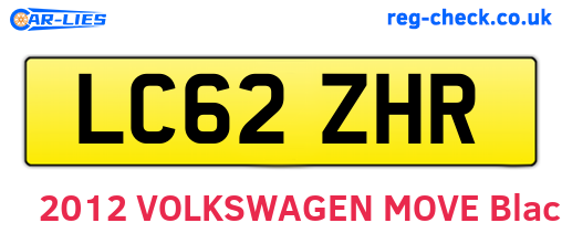 LC62ZHR are the vehicle registration plates.