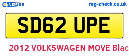 SD62UPE are the vehicle registration plates.