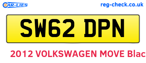 SW62DPN are the vehicle registration plates.