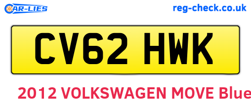 CV62HWK are the vehicle registration plates.