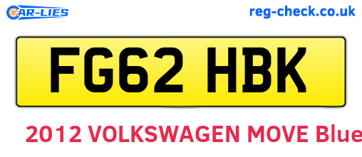 FG62HBK are the vehicle registration plates.