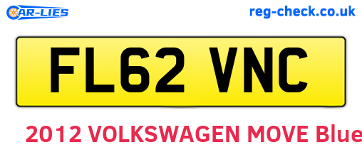 FL62VNC are the vehicle registration plates.