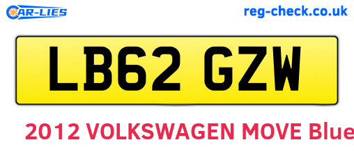 LB62GZW are the vehicle registration plates.