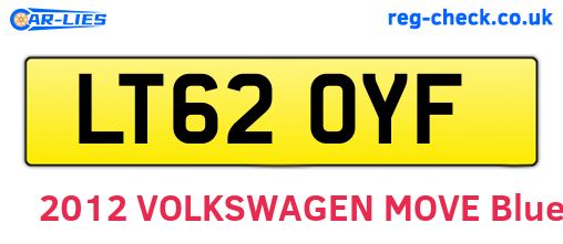LT62OYF are the vehicle registration plates.
