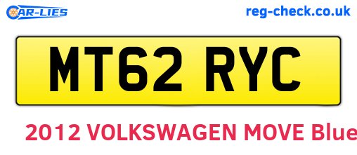 MT62RYC are the vehicle registration plates.