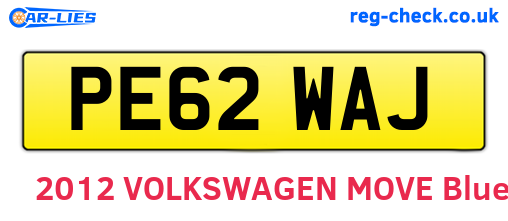 PE62WAJ are the vehicle registration plates.