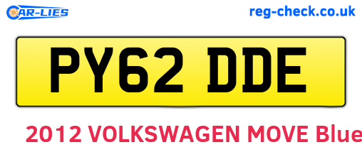 PY62DDE are the vehicle registration plates.