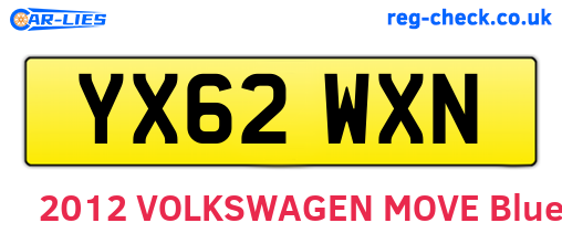 YX62WXN are the vehicle registration plates.