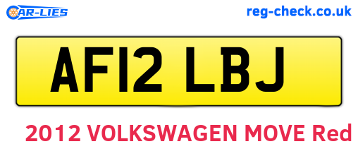 AF12LBJ are the vehicle registration plates.