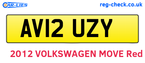 AV12UZY are the vehicle registration plates.