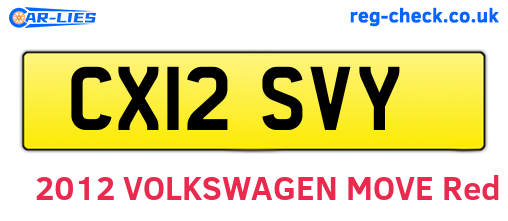CX12SVY are the vehicle registration plates.