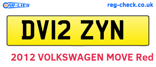 DV12ZYN are the vehicle registration plates.
