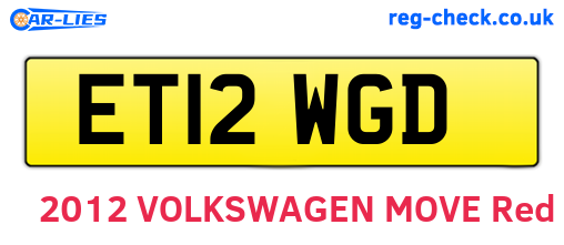 ET12WGD are the vehicle registration plates.