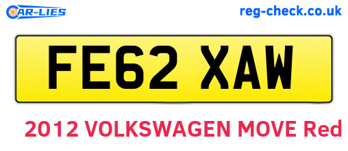 FE62XAW are the vehicle registration plates.