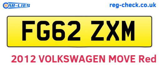 FG62ZXM are the vehicle registration plates.