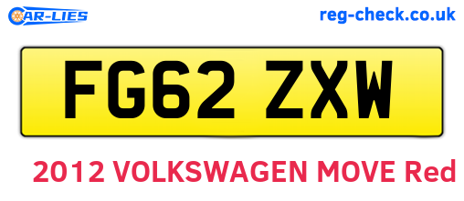 FG62ZXW are the vehicle registration plates.