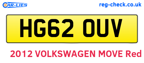 HG62OUV are the vehicle registration plates.