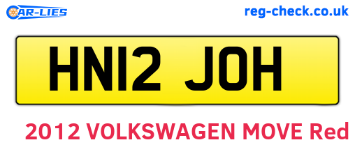 HN12JOH are the vehicle registration plates.