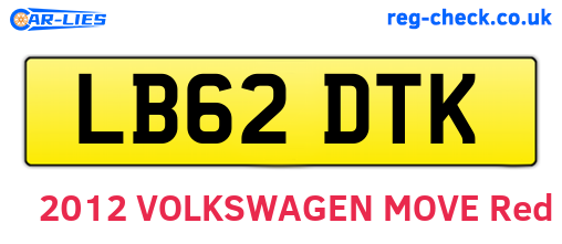 LB62DTK are the vehicle registration plates.
