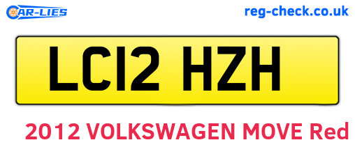 LC12HZH are the vehicle registration plates.