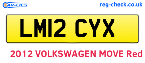 LM12CYX are the vehicle registration plates.