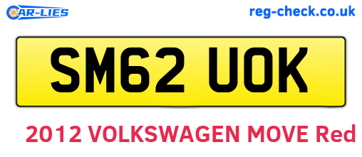 SM62UOK are the vehicle registration plates.