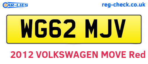 WG62MJV are the vehicle registration plates.