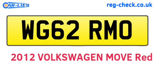 WG62RMO are the vehicle registration plates.