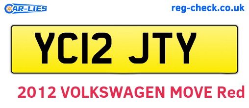 YC12JTY are the vehicle registration plates.