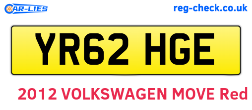 YR62HGE are the vehicle registration plates.