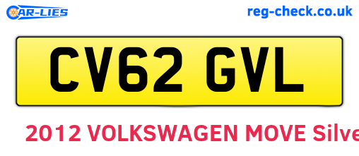 CV62GVL are the vehicle registration plates.