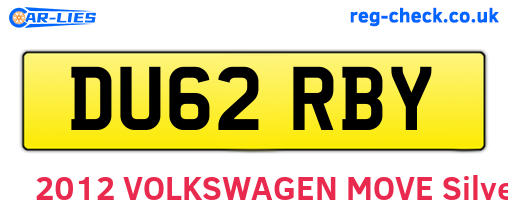 DU62RBY are the vehicle registration plates.