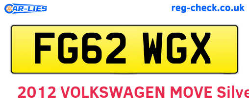 FG62WGX are the vehicle registration plates.