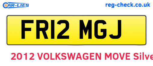 FR12MGJ are the vehicle registration plates.